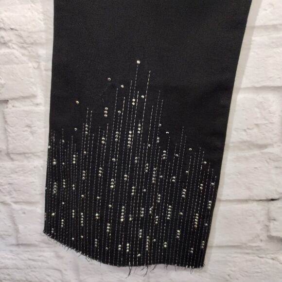 E Sanctuary Denim Black Embellished Connector Kick Cropped Jeans NWT Size 30 - Picture 10 of 13